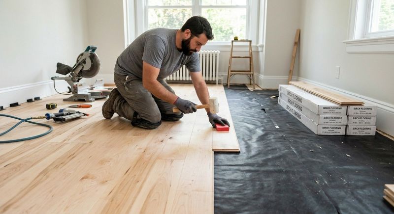 Birch Floor Installation in Winston Salem, NC