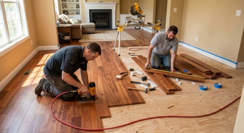 Cherry Floor Installation in High Point, NC