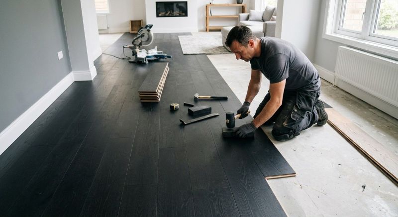 Dark Wood Floor Installation in Winston Salem, NC